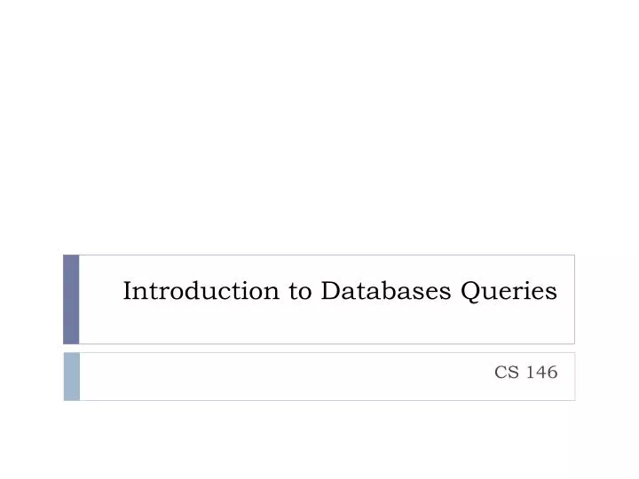 introduction to databases queries