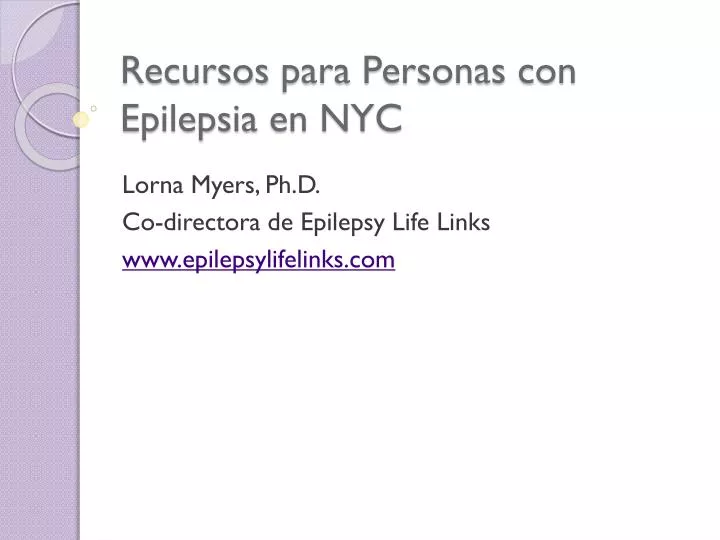 recursos para personas con epilepsia en nyc