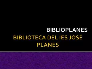 biblioplanes