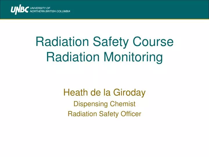 radiation safety course radiation monitoring