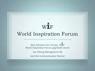 w i f world inspiration forum