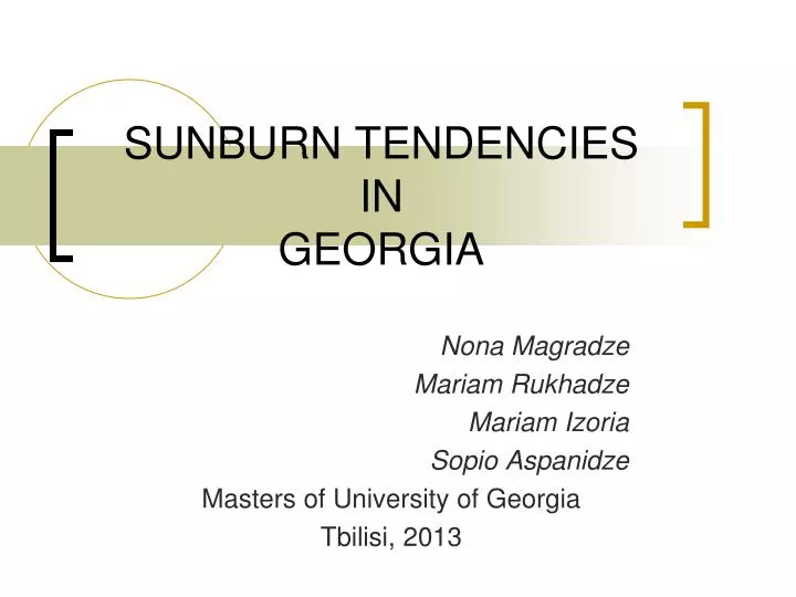 sunburn tendencies in georgia
