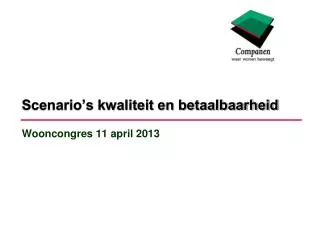 scenario s kwaliteit en betaalbaarheid