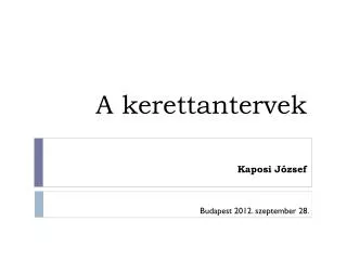a kerettantervek kaposi j zsef