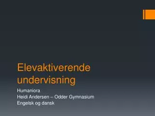 elevaktiverende undervisning