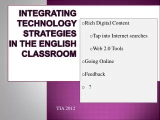 Integrating Technology Strategies In the English classroom