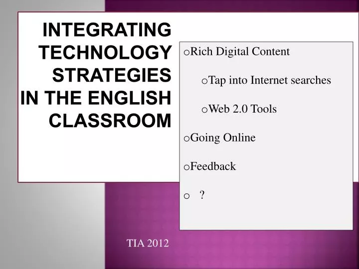 integrating technology strategies in the english classroom