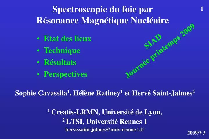 spectroscopie du foie par r sonance magn tique nucl aire