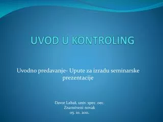 uvod u kontroling