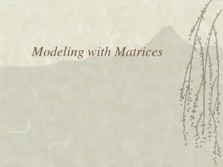 Modeling with Matrices