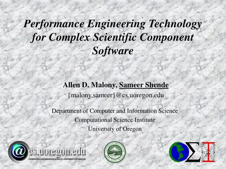 performance engineering technology for complex scientific component software