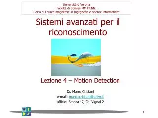 sistemi avanzati per il riconoscimento
