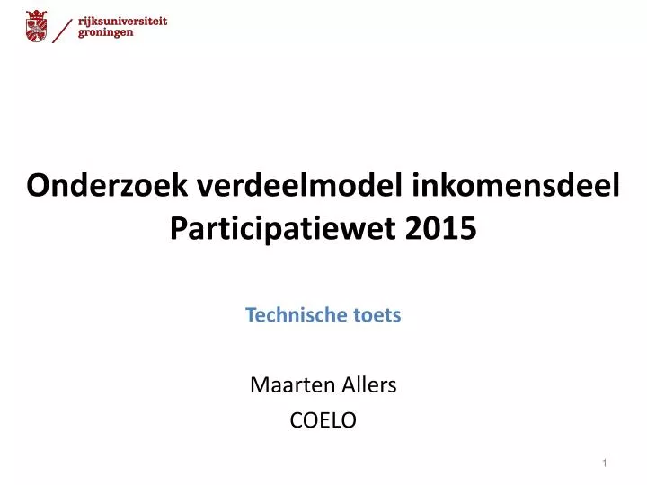 onderzoek verdeelmodel inkomensdeel participatiewet 2015