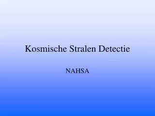 kosmische stralen detectie