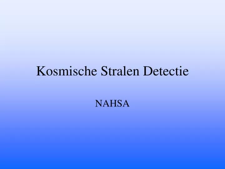 kosmische stralen detectie