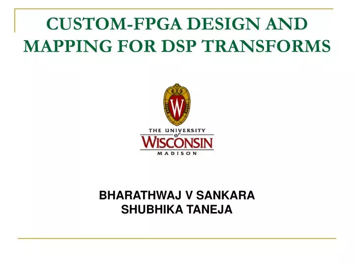custom fpga design and mapping for dsp transforms