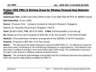 Project: IEEE P802.15 Working Group for Wireless Personal Area Networks (WPANs)