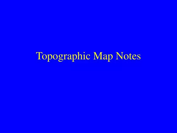 topographic map notes