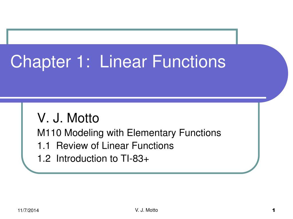 PPT - Chapter 1: Linear Functions PowerPoint Presentation, free ...