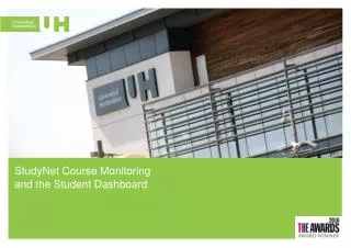 StudyNet Course Monitoring and the Student Dashboard