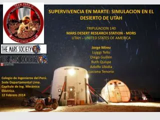 SUPERVIVENCIA EN MARTE: SIMULACION EN EL DESIERTO DE UTAH TRIPULACION 140