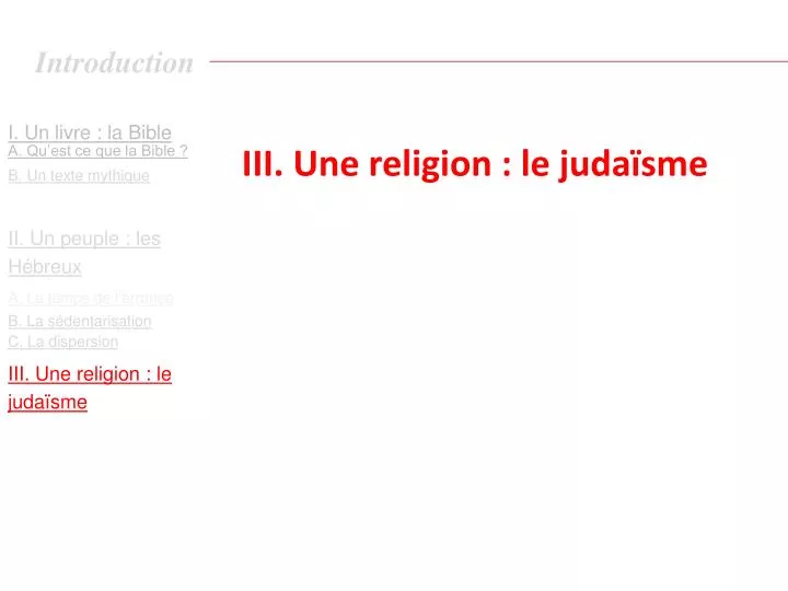 iii une religion le juda sme