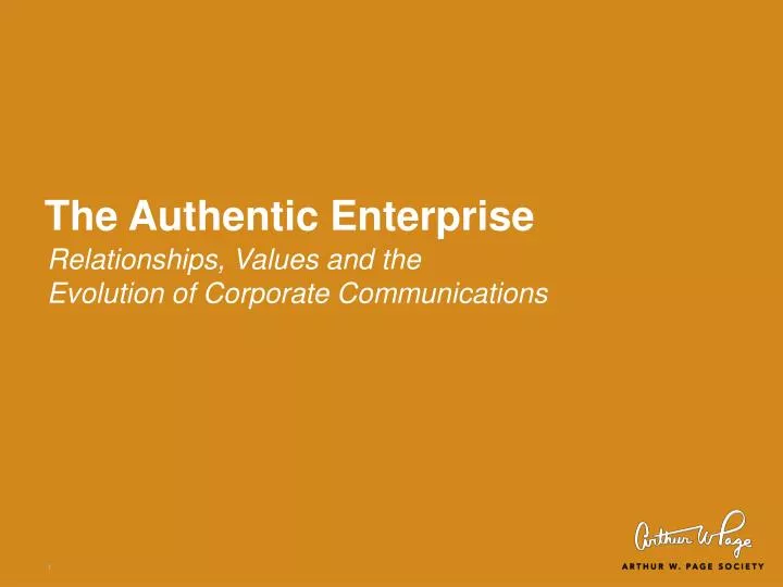 the authentic enterprise