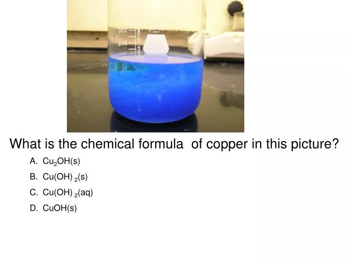 what is the chemical formula of copper in this picture