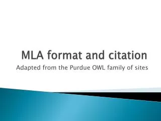 MLA format and citation