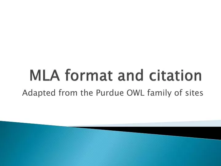 mla format and citation