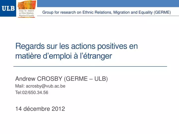 regards sur les actions positives en mati re d emploi l tranger