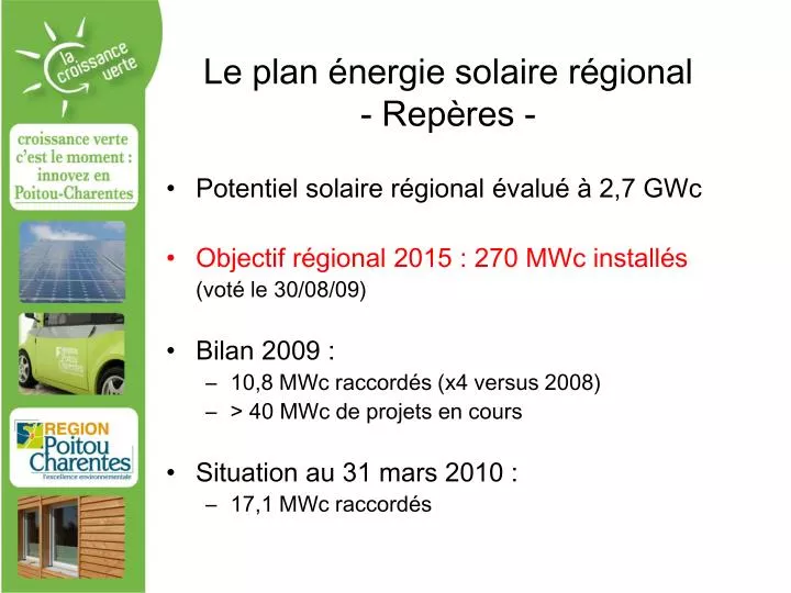 le plan nergie solaire r gional rep res