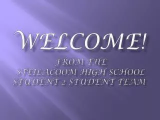WELCOmE ! f rom the Steilacoom High School Student 2 Student Team