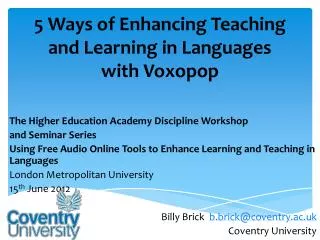 5 Ways of Enhancing Teaching and Learning in Languages with Voxopop