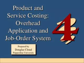Product and Service Costing: Overhead Application and Job-Order System