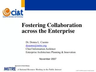 Fostering Collaboration across the Enterprise