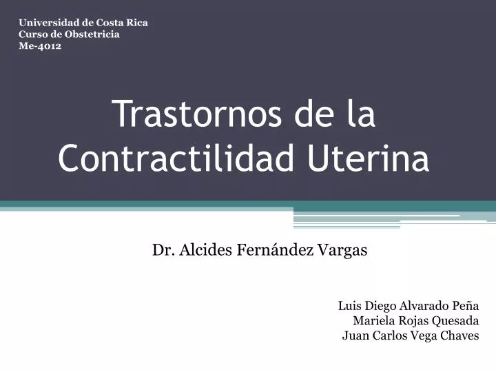 trastornos de la contractilidad uterina