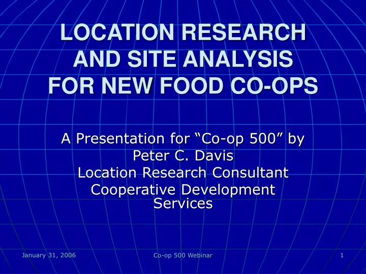 location research and site analysis for new food co ops