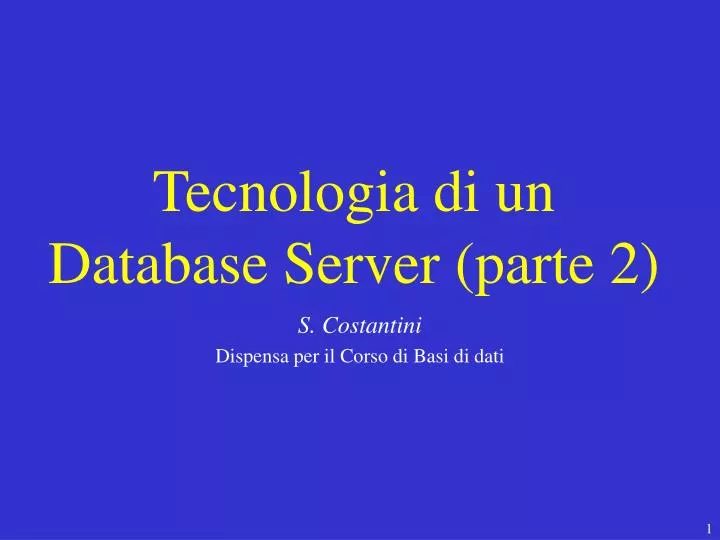 tecnologia di un database server parte 2