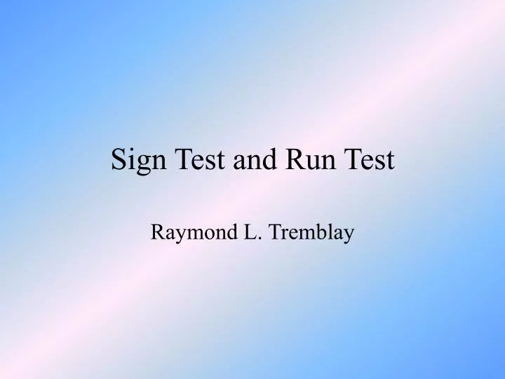 sign test and run test