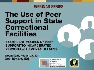 Exemplary Models of Peer Support to Incarcerated Persons with Mental Illness