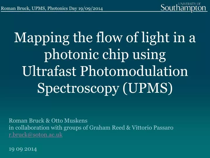 mapping the flow of light in a photonic chip using ultrafast photomodulation spectroscopy upms