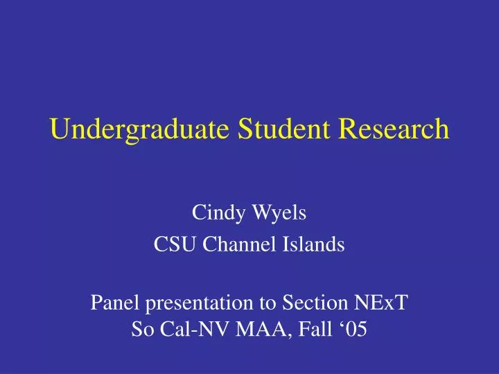 undergraduate student research