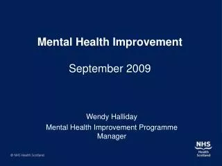 Mental Health Improvement September 2009