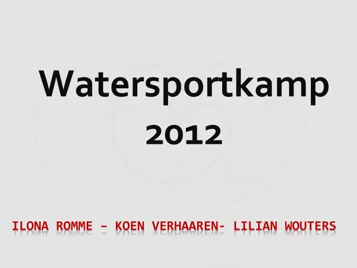 watersportkamp 2012