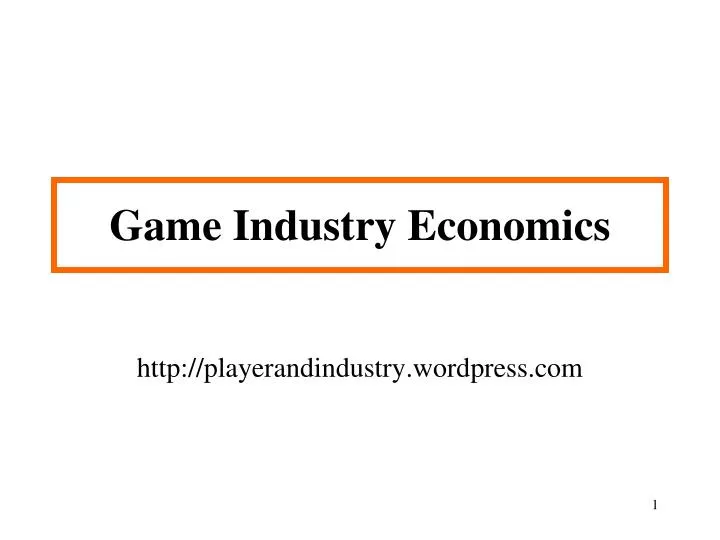 game industry economics