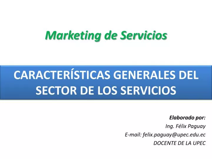 caracter sticas generales del sector de los servicios