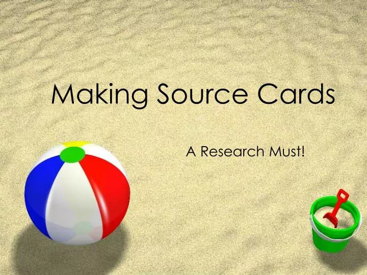 making source cards
