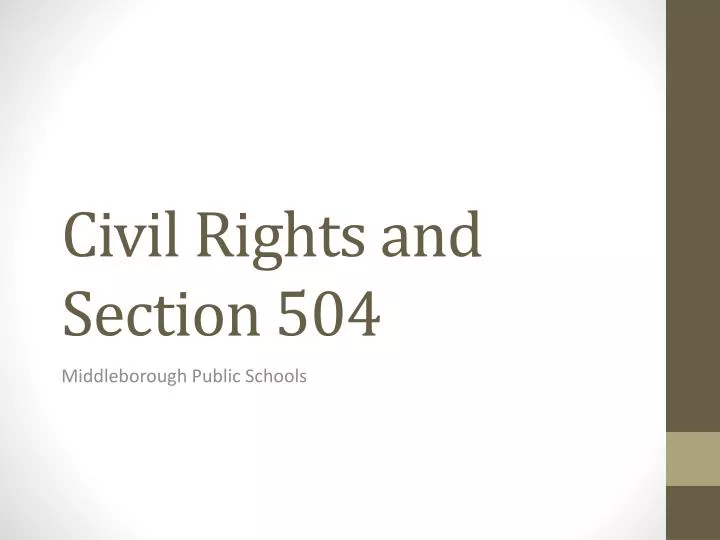 civil rights and section 504