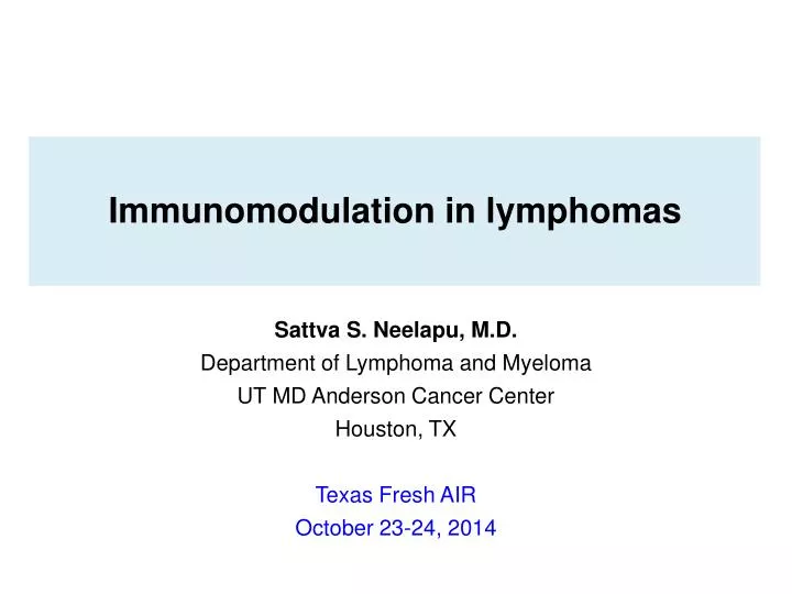 immunomodulation in lymphomas